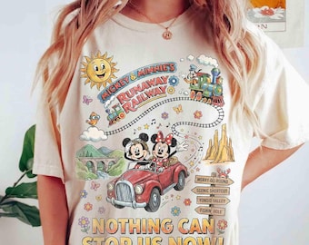 Disney Mickey & Minnie's Runaway Railway Nothing Can Stop Us Now Shirt, Goofy Chuuby Bird Flower Tee, WDW Disney Hollywood Studio's T-Shirt