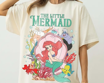 Maglietta vintage Disney La Sirenetta Comfort Colors, maglietta Disney Ariel, maglietta Principessa Disney, maglietta Principessa per la festeggiata, viaggio Disney