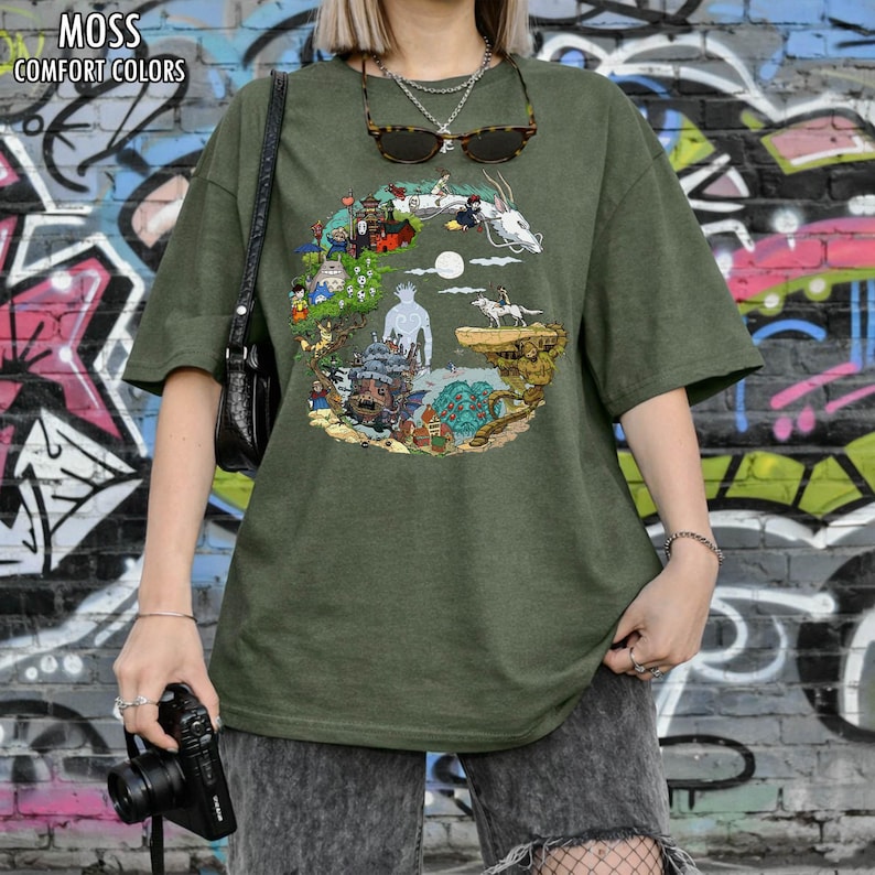 Ghibli Character T-Shirt, Spirited Away, Princess Mononoke, Totoro, Studio Ghibli T-Shirt, Ghibli Shirt, Hayao Miyazaki, Studio Ghibli Gift image 6