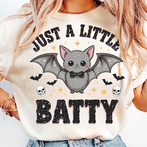 Just a Little Batty PNG, Cute Bat Sublimation, Halloween Bat Digital Design, Spooky Season Clipart, Funny Halloween PNG