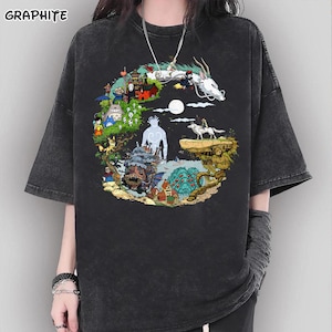 Ghibli Character T-Shirt, Spirited Away, Princess Mononoke, Totoro, Studio Ghibli T-Shirt, Ghibli Shirt, Hayao Miyazaki, Studio Ghibli Gift image 2