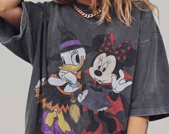 Comfort Colors Minnie & Daisy Witch Halloween Shirt, Disney Besties Tee, Disneyland Girls Trip Outfits, WDW Family Matching Halloween Shirt