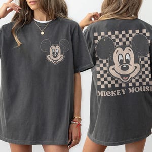 Vintage Disney Mickey Mouse Shirt, Retro Mickey Checkered Shirt, Disney Tee, Disneyland Shirt, Disney Family Matching Tee image 5