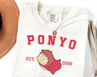 Camiseta, sudadera con capucha de la película Ponyo Ghibli, personajes de Ponyo Studio Ghibli, regalo para amantes del anime, niños, jóvenes y bebés, Y2K