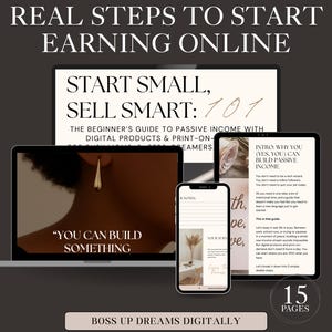 Start Small, Sell Smart | 5-Step Passive Income Guide for Busy Women | Digital Product & Print-on-Demand eBook PDF