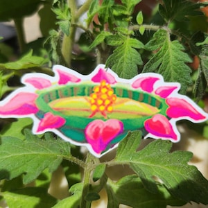 Nyphea plant lotus geïnspireerde plant sticker, waterdichte vinyl sticker, laptop sticker, dagboek sticker, sticker water bottelaar, bloemen sticker