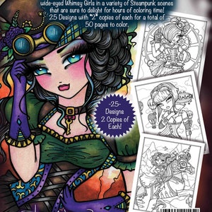 PDF DIGITAL Steampunk Darlings Coloring Book Hannah Lynn Printable Coloring Pages image 2