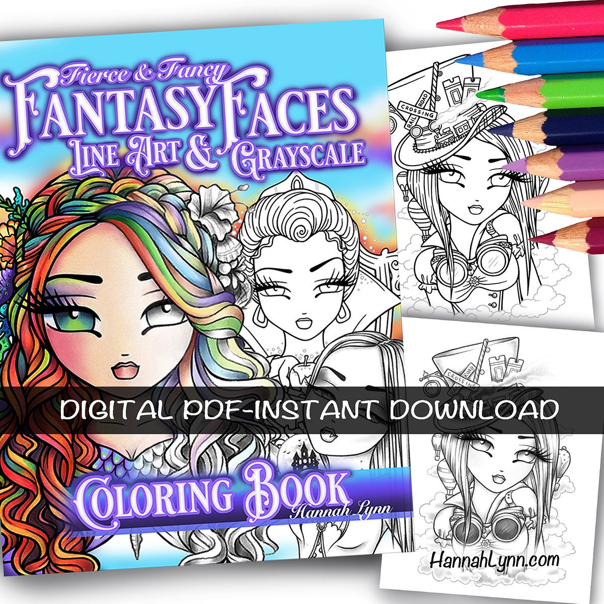 Fantasy Coloring Pages Digital Download Alcohol Markers