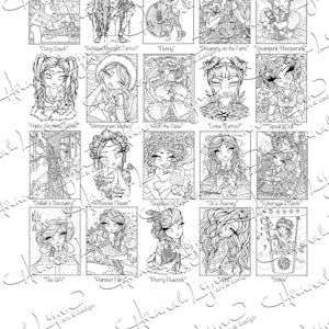 PDF DIGITAL Whimsy Girls From the Archives Coloring Book Hannah Lynn Printable Coloring Pages image 3