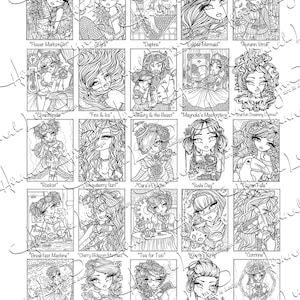 PDF DIGITAL Whimsy Girls From the Archives Coloring Book Hannah Lynn Printable Coloring Pages image 2