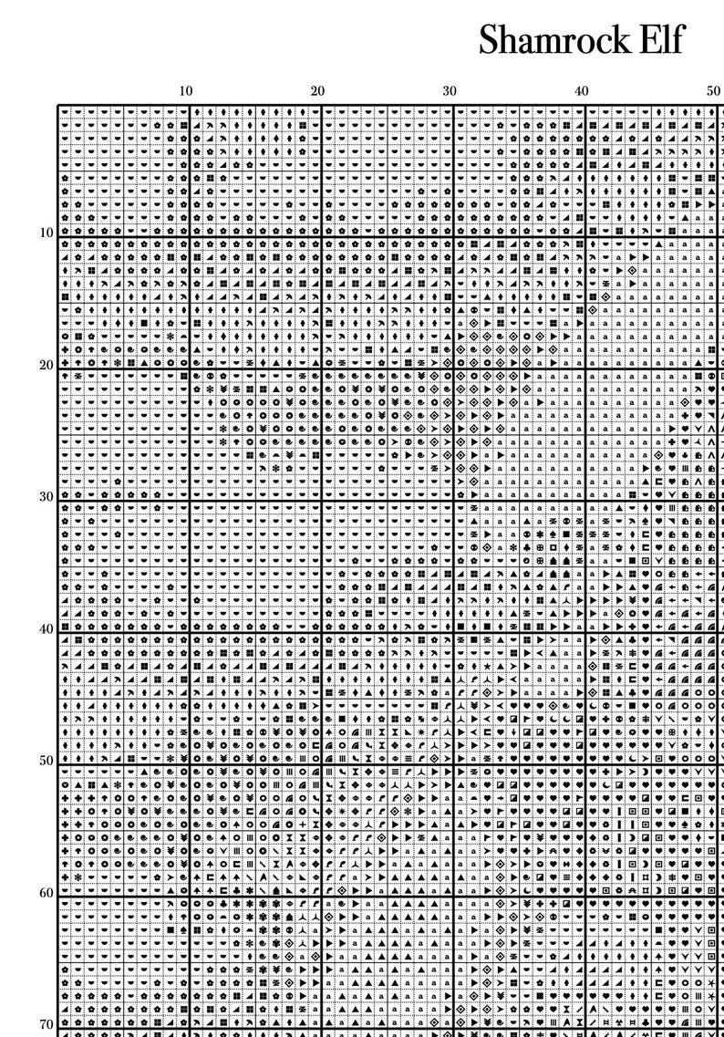 Shamrock Elf CROSS STITCH pdf-grafiek download afdrukbaar patroon Whimsy Girls Art Hannah Lynn afbeelding 3