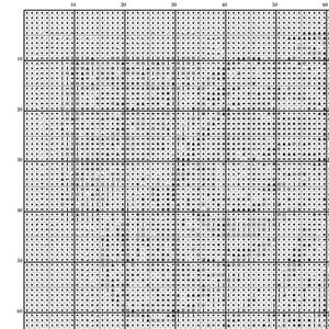 May include: A cross-stitch pattern chart with a grid of squares, each containing symbols. The text "MINI Crafty Girl" is at the top. The chart is designed for needlecraft projects.