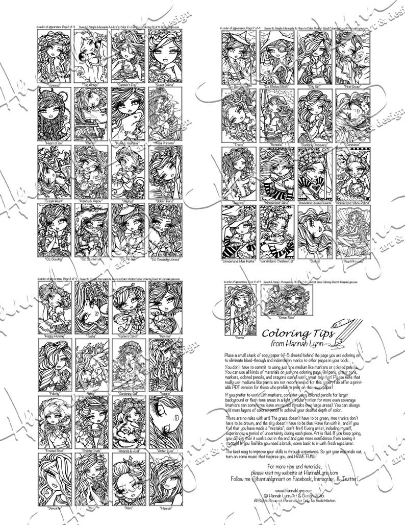 Puede incluir: Una p&aacute;gina de libro para colorear en blanco y negro con 24 ilustraciones de personajes caprichosos con detalles intrincados. La p&aacute;gina incluye consejos para colorear de Hannah Lynn, que anima a usar varios medios art&iacute;sticos y fomenta la creatividad.