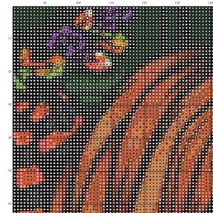 Pumpkin Porch CROSS STITCH PDF Chart Download Printable Pattern Whimsy Girls Art Hannah Lynn image 2