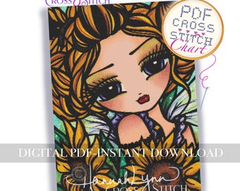 DeeDee CROSS STITCH PDF Chart Download Printable Pattern Whimsy Girls Art Hannah Lynn