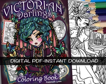 PDF DIGITAL Victorian Darlings Coloring Book Hannah Lynn Printable Coloring Pages