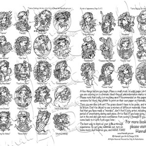PDF DIGITAL Printable Coloring Book All Ages TATTOO Darlings Girls Mermaid Fairy Art by Hannah Lynn image 3