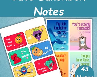 43 Bilhetes para Lancheira Infantil | Cartões para Lancheira para Imprimir | Bilhetes para Lancheira de Adolescentes | Ideias Fofas para Lancheira | Bilhetes Encorajadores | Download Instantâneo