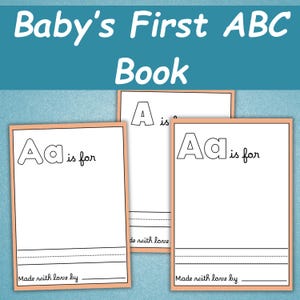 Blank Alphabet Book | Baby&#39;s First ABC Book | ABC Baby Shower Coloring Book | Baby Shower Activities | Baby Shower Game | Printable Alphabet
