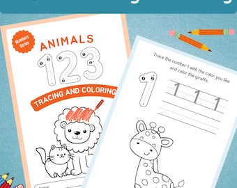 1～10の数字トレースワークシート - 幼稚園児向け数字学習 - 筆記練習 - 幼稚園児向けワークシート - すぐにダウンロード