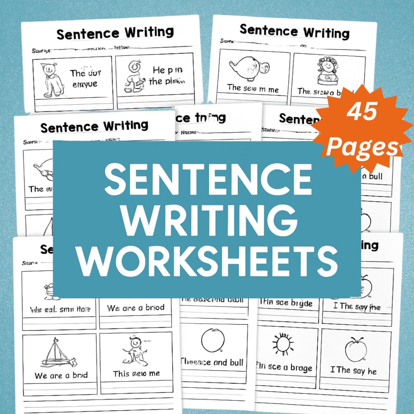 45 Sentence Writing Worksheets | Writing Practice Activity for Kids ...
