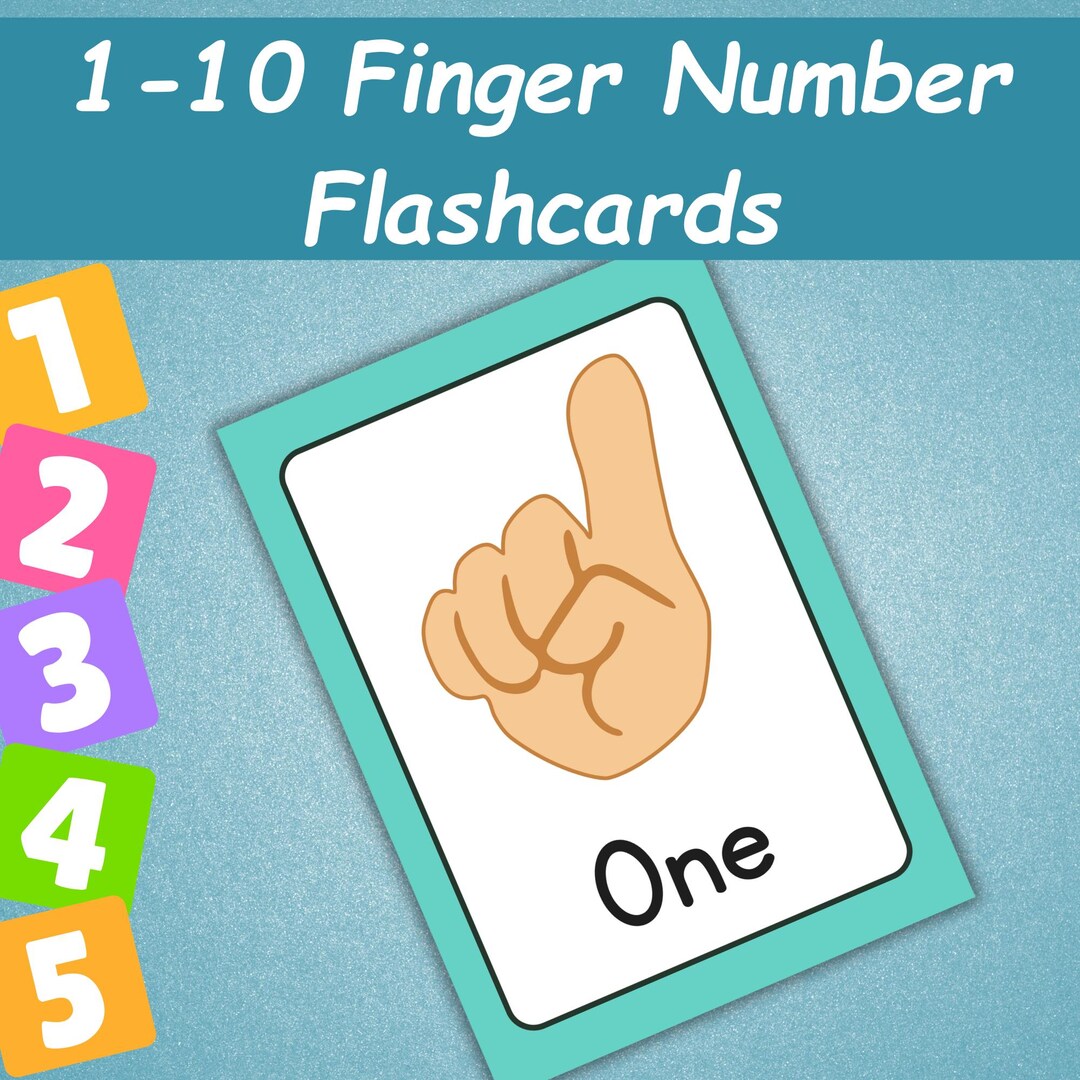 1-10 Finger Counting Flash Cards | Hand Counting Number Flashcards ...