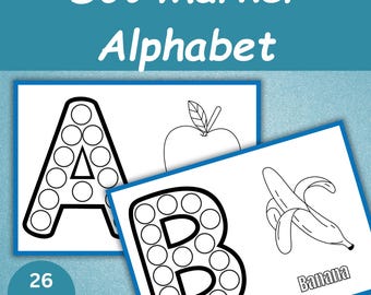 Dot Marker Alphabet Coloring Book | ABC Coloring Pages | Homeschool Resources | Preschool Toddler Activities