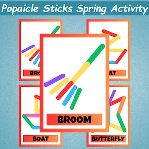 Spring Popsicle Sticks Activity | Toddlers Montessori Game | Craft Sticks Activity | Preschool Learning Resource | Quiet Time Activity |