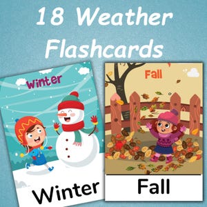 18 Weather Flashcards for Kids | Weather Cards Printable | Toddler ...