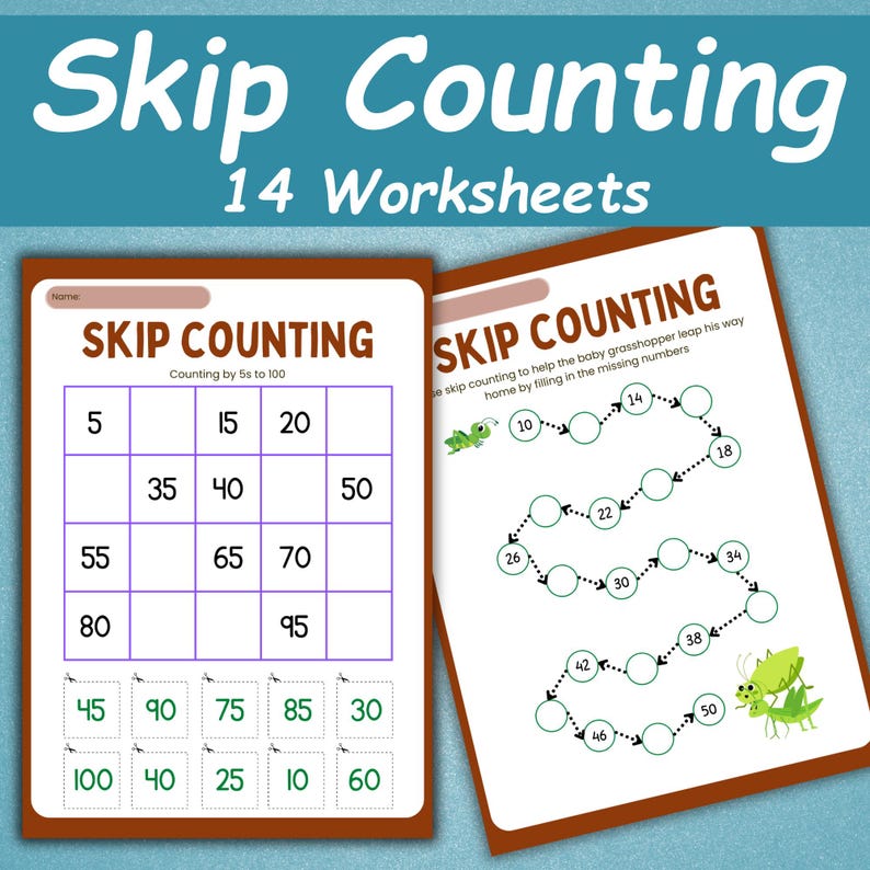 Image Skip Counting Path Skip Counting Worksheets for Kids | Homeschool Counting Practice ...
