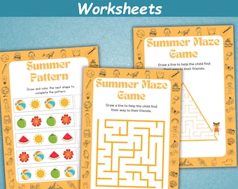 Summer Activity Book | Printable Preschool Busy Book | Toddler Learning Binder | Kids Summer Worksheet | Homeschool Printable Summer Bundle