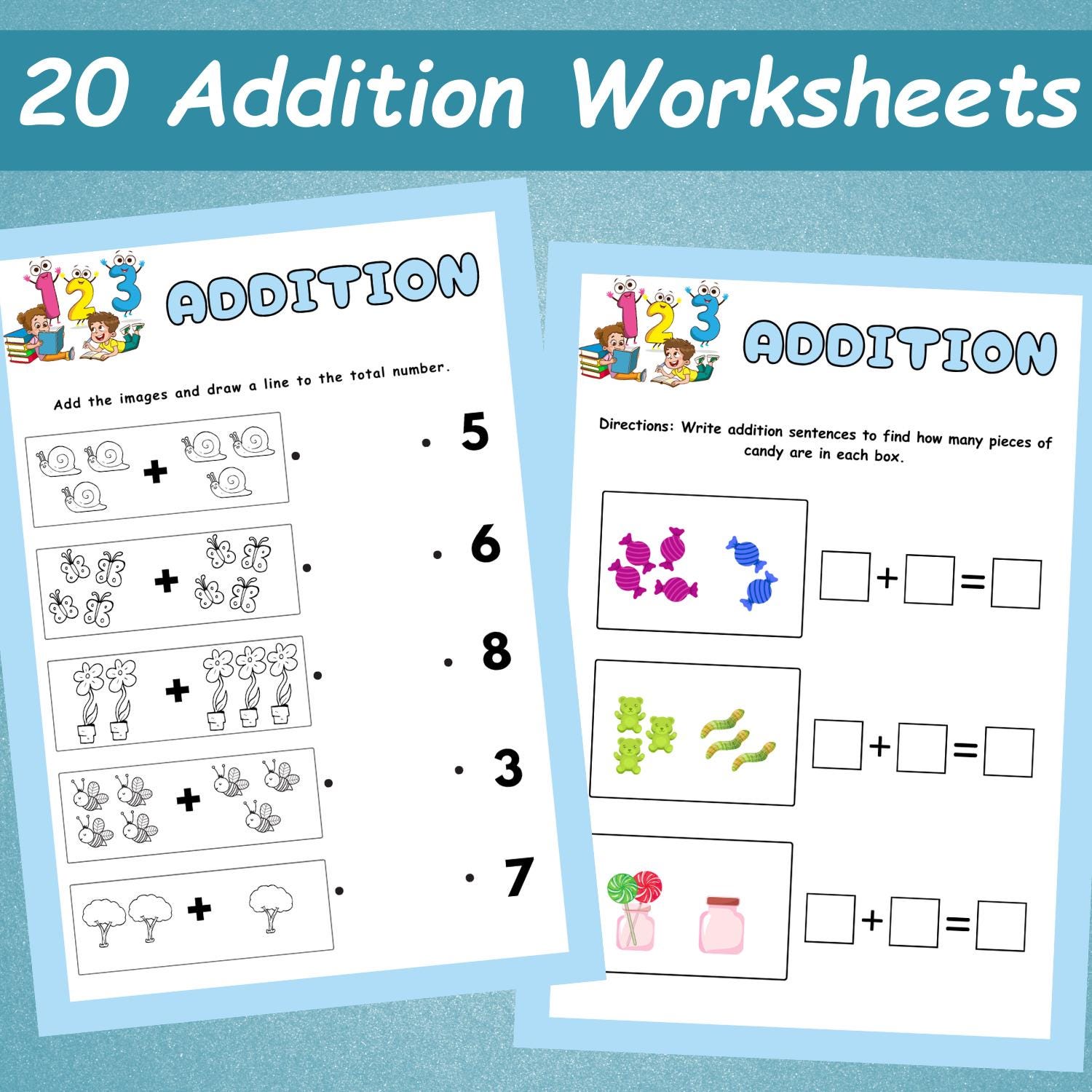 20 Addition Worksheets for Kids | Preschool Maths Resources | Maths ...