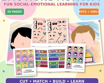Kids Emotion Activity | Build the Emotion Face for Kids | Printable Feelings Worksheets | Emotion Activity For Boys & Girls Version