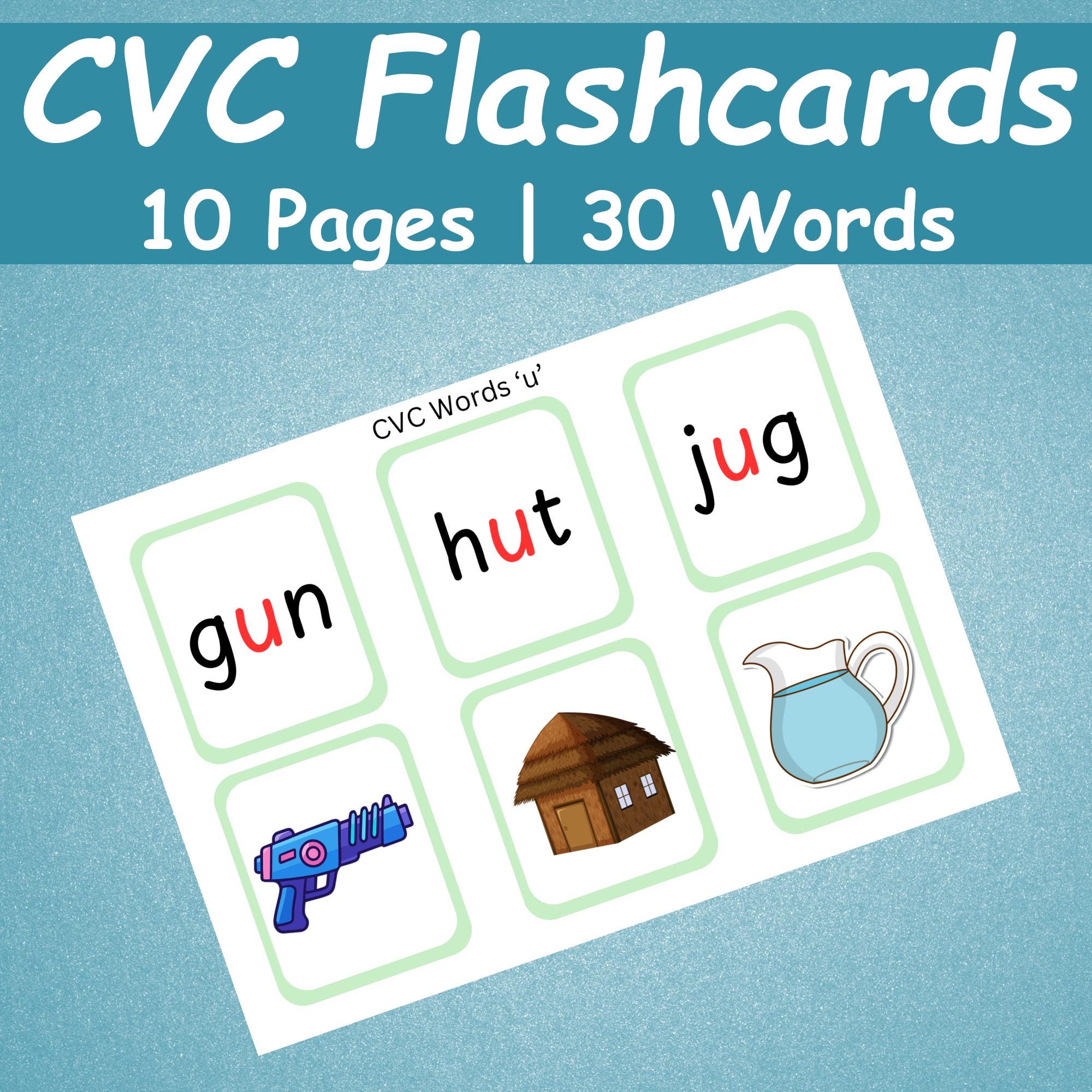 CVC Words Flashcards | Printable Kindergarten Phonics Cards | Kids ...