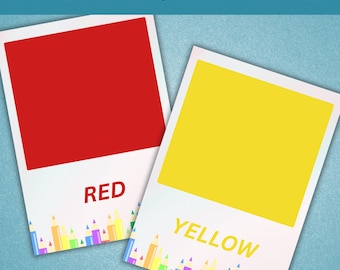 12 Color Flashcards | Montessori Colours Card | Preschool Flash Cards | Toddler Learning Colors | Educational Printable Card | Homeschooling