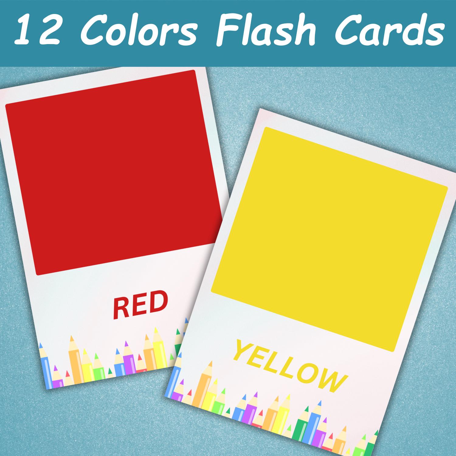 12 Color Flashcards | Montessori Colours Card | Preschool Flash Cards ...