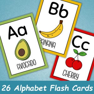 26 Alphabet Flashcards | Kids ABC Flashcards | Printable ABC Cards | Preschool Alphabet Activities | Toddler Montessori Cards | Learn ABC |