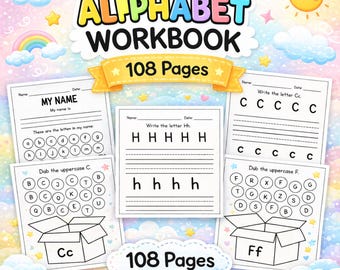 A–Z Kids Alphabet Workbook | Preschool Learning Alphabet | Letter Tracing & Coloring Pages | Toddler Workbook | Home Schooling