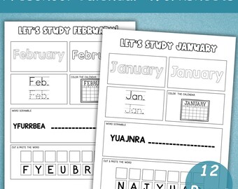 Calendar Activities for Kids | Daily Calendar Worksheets | Monthly Calendar Activities | Months Of The Year Calendar Pages