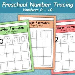 0-10 Number Tracing Worksheets | Preschool Toddler Tracing | Kindergarten Traceable Numbers For Kids | Homeschool Workbook Learning Numbers