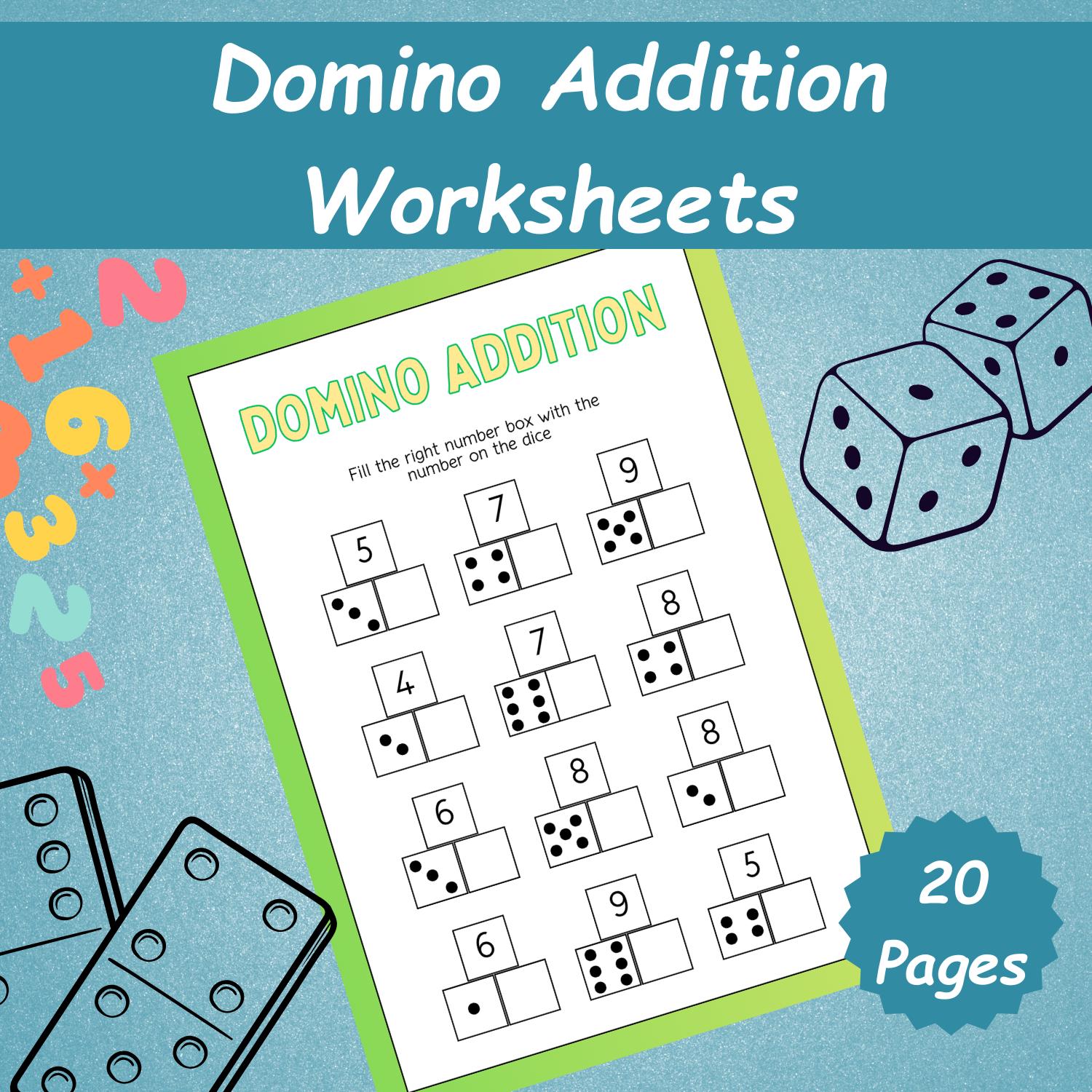 20 Domino Addition Worksheets | Printable Maths Worksheets | Preschool ...