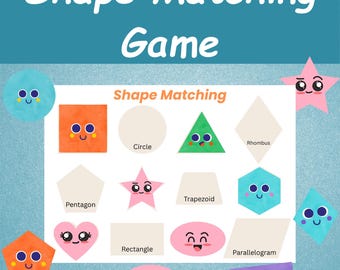Shapes Matching Activity For Kids - Montessori Shape Sorting Game - Toddler Busy Book - Preschool Learning Binder - Homeschool Resources