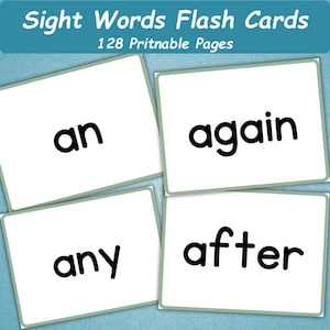 128 Sight Word Flashcards | Fry Sight Words Flashcards | Kindergarten Sight Words | Printable Toddler Sight Words | Preschool Flash Cards |