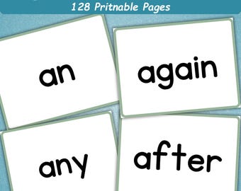 128 Sight Word Flashcards | Fry Sight Words Flashcards | Kindergarten Sight Words | Printable Toddler Sight Words | Preschool Flash Cards |