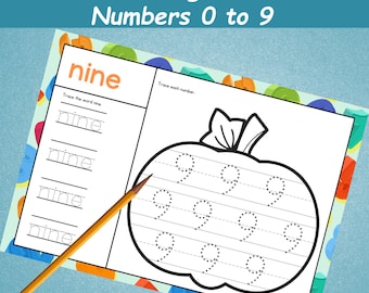 数字のトレースワークシート | 幼稚園児向け数字のトレース | 筆記練習 | 幼稚園児向けワークシート | 数字の学習 | ホームスクール
