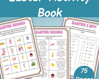 70 Easter Activity Pages For Kids | Printable Easter Activity Book | Preschool Easter Worksheets | Home Schooling | Toddler Busy Book |