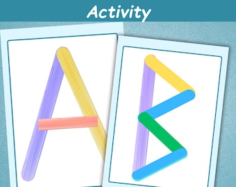 Popsicle Sticks Alphabet Activity Game | Kids ABC Worksheets | Preschool Alphabet Worksheet | Montessori Game For Toddler | Fine Motor Skill