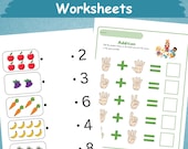 75 Preschool Math Worksheets | Math Practice Sheets | Homeschool Learning Printable | Kindergarten Math | Number Worksheets | Beginning Math