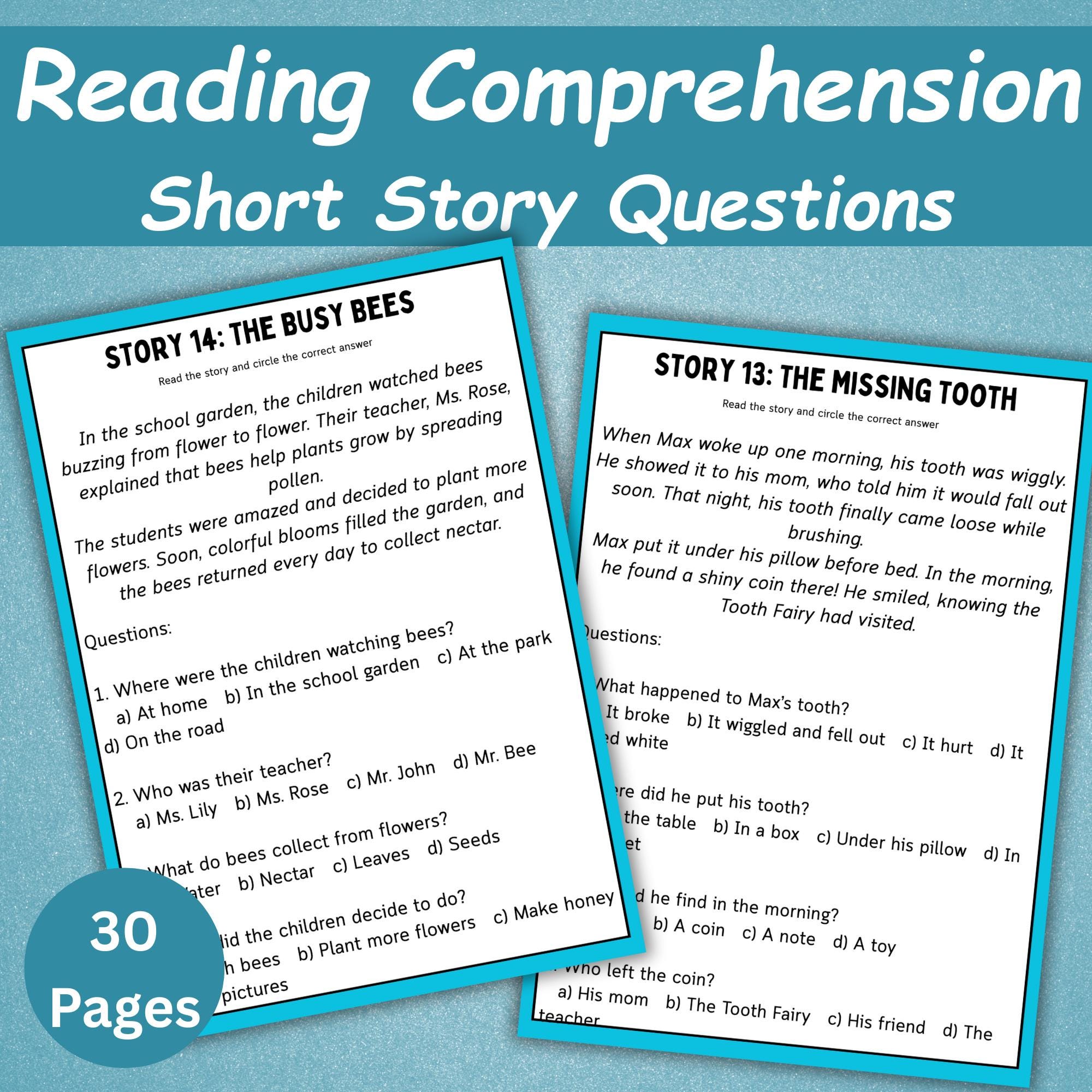 Reading Comprehension Worksheets | Short Stories with Questions | Reading  Activities for Kids | Reading Passages | Preschool Worksheets