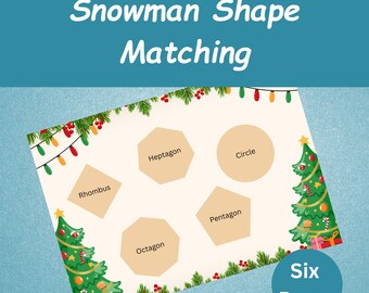 Snowman Shape Matching Activity | Preschool Shapes Sorting Game | Toddler Learning Shapes Worksheet | Christmas Busy Book | Homeschooling